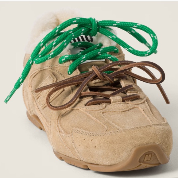 NEW BALANCE x MIU MIU 530 SL bleached suede leather sneakers - size 39.5 - Picture 4 of 9